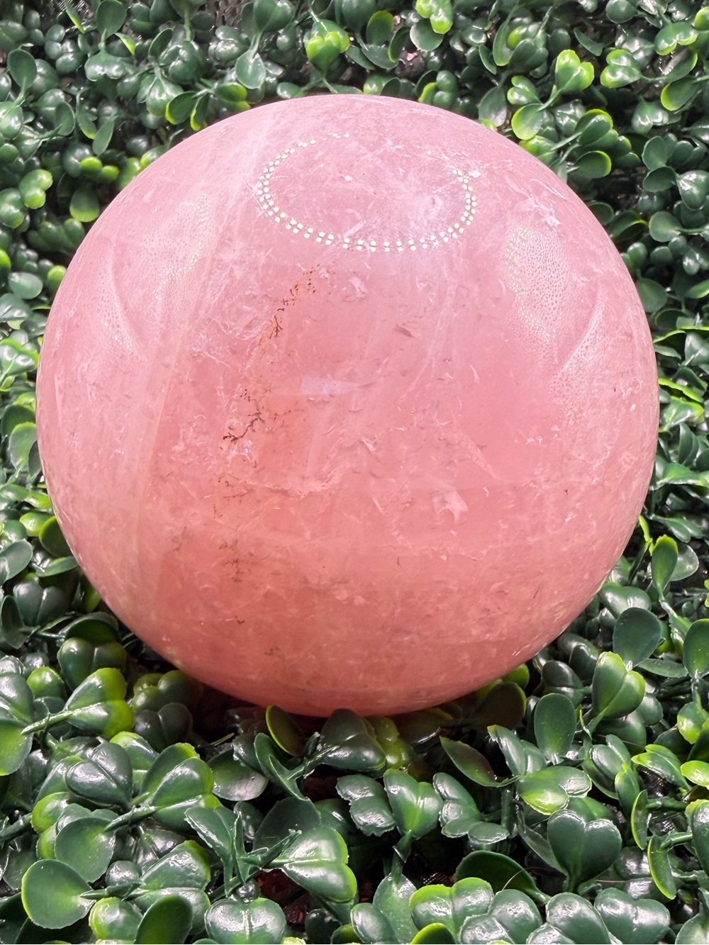 3.66 lb Rose Quartz Sphere w/ Dendrites - Picture 3 of 7